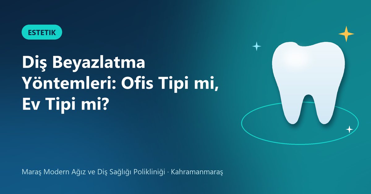 Diş Beyazlatma Yöntemleri: Ofis Tipi mi, Ev Tipi mi? – Maraş Modern Diş blog kapak görseli
