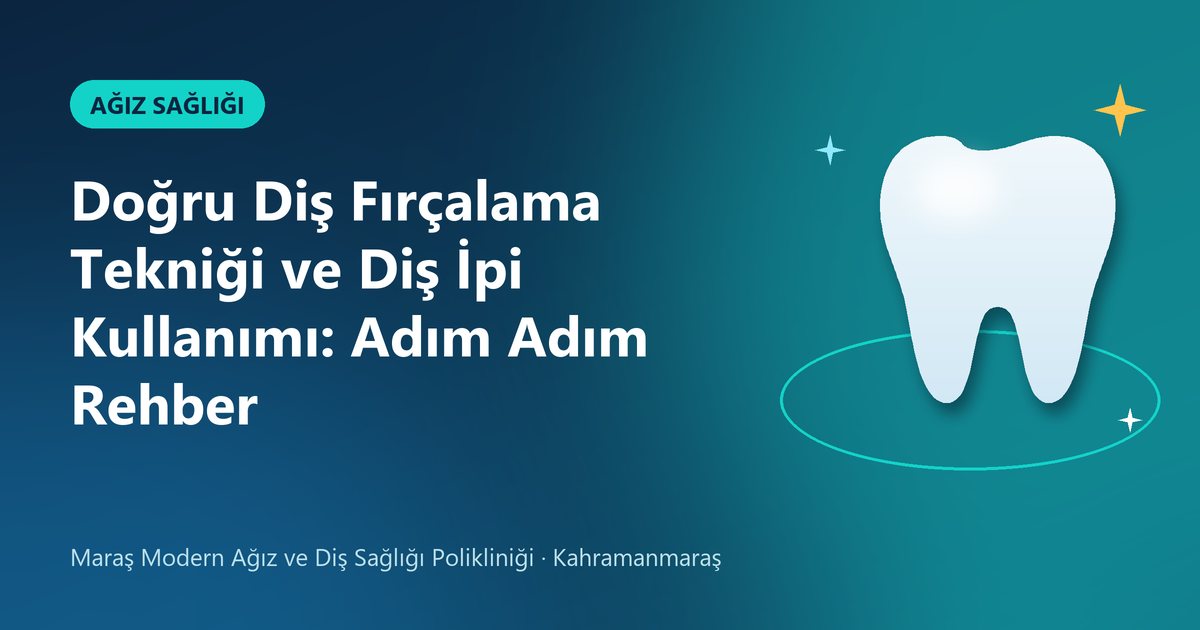 Doğru Diş Fırçalama Tekniği ve Diş İpi Kullanımı: Adım Adım Rehber – Maraş Modern Diş blog kapak görseli
