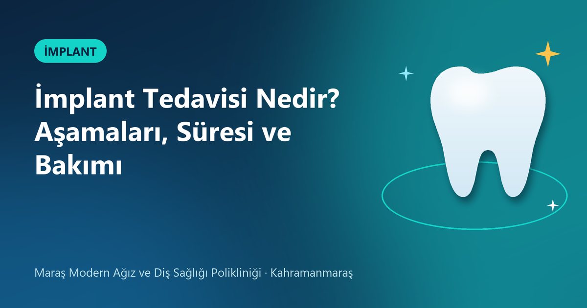 İmplant Tedavisi Nedir? Aşamaları, Süresi ve Bakımı – Maraş Modern Diş blog kapak görseli